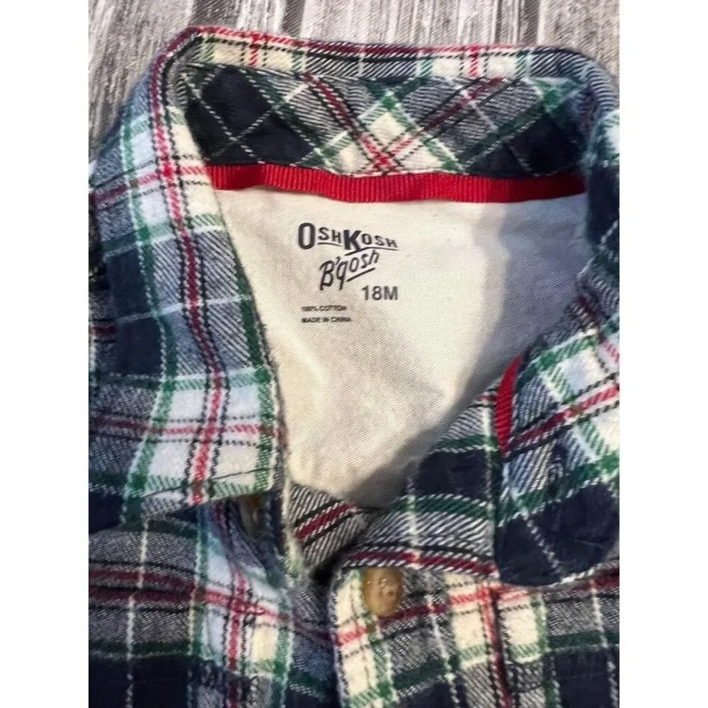 Boys Oshkosh flannel size 18‎ months long sleeve